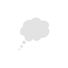 Thinking cloud icon. Speak bubble text. Thought bubble icon. Vector illustration.