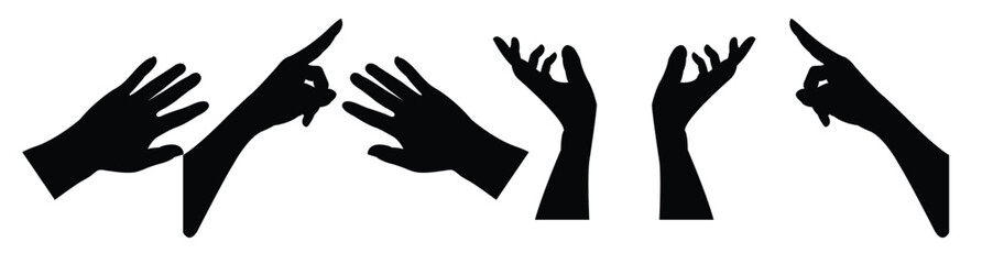 silhouette hands collections vector illustration