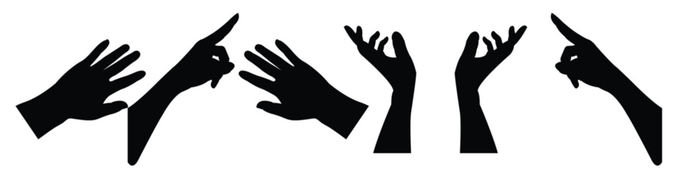 silhouette hands collections vector illustration