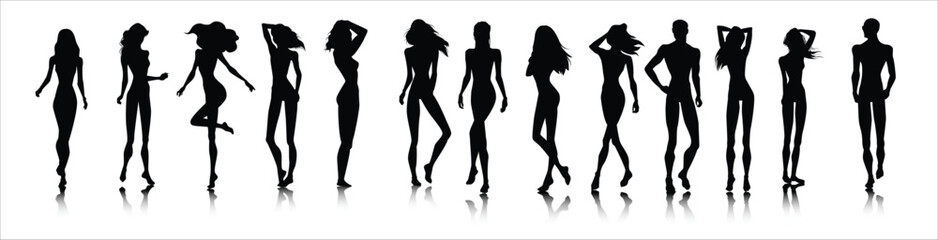 silhouette of a woman vector