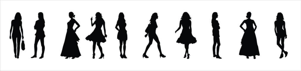 silhouettes of beautiful girls