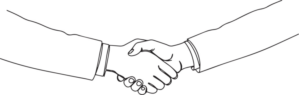 Minimalist handshake illustration symbolizing agreement and coll