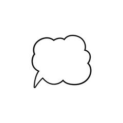 Hand drawn speech bubble. Hand drawn thinking cloud line vector illustration