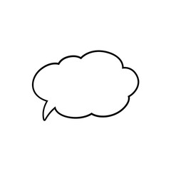 Hand drawn speech bubble. Hand drawn thinking cloud line vector illustration