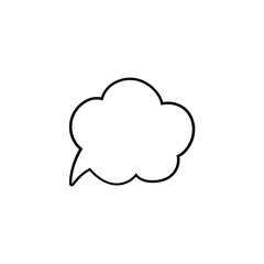 Hand drawn speech bubble. Hand drawn thinking cloud line vector illustration