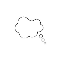 Hand drawn speech bubble. Hand drawn thinking cloud line vector illustration