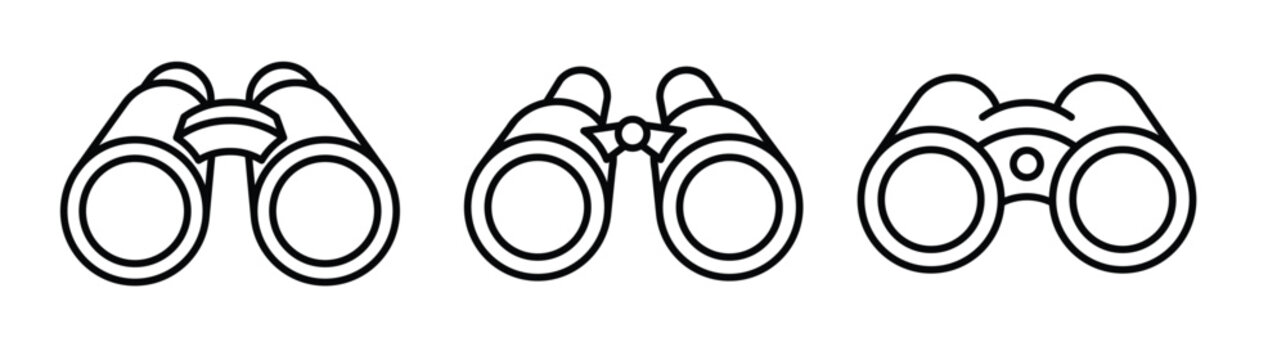 simple binoculars line icon isolated on white background