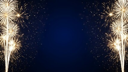 Luxury celebration background with vertical gold firework columns.