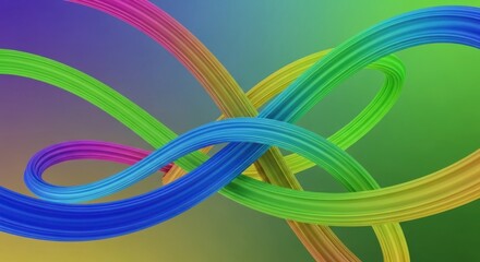 Vibrant Interlocking Bands Creating a Rainbow Art Piece