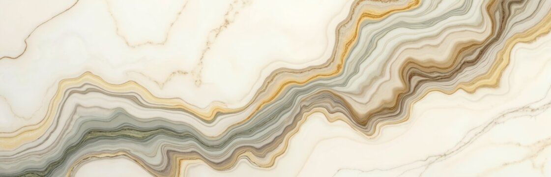 Abstract swirl pattern of natural stone with veins of white, gold, green, brown. This luxurious marble texture creates elegant background for interior design, flooring, or elegant digital graphics. - Powered by Adobe