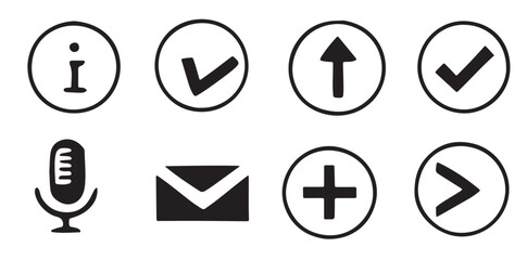 Simple Black and White User Interface Icons
