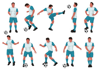 Soccer player set colored