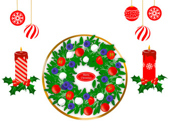 christmas wreath with candles