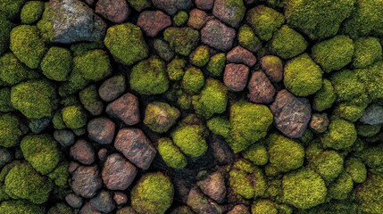 green stone wall