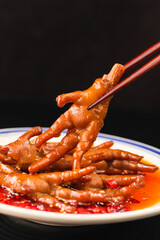 Spicy Marinated Chicken Claw with Secret Sauce - Asian Cuisine Delicacy Food Photography