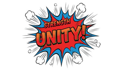 Strength and Unity Comic Book Illustration.