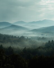 fog over the mountains
