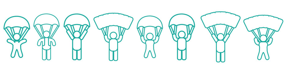 skydiving line icon vectors