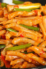 Spicy Stir-Fried Bamboo Shoots with Bell Peppers Asian Vegetable Dish