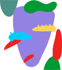 Abstract face illustration with colorful geometric shapes a modern vector design isolated on white background
