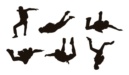 skydiving silhouette vector © Booa