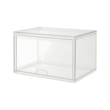 Transparent Display Case on White Background