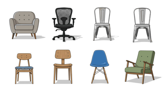 Stylish chair designs for your home or office space with modern colorful furniture options perfect for any interior