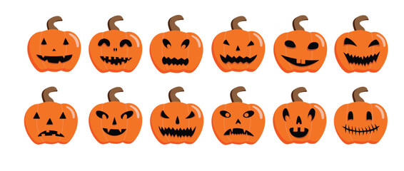 spooky halloween pumpkins with a smile autumn holidays 