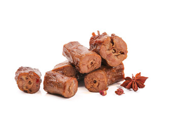 Marinated Spicy Duck Neck Rolls with Star Anise Traditional Asian Food Delicacy