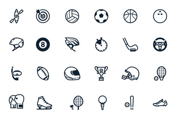 sports icons with white background