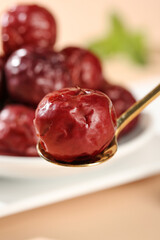 Red Jujube Dates from Hami Xinjiang on Golden Spoon - Traditional Chinese Dried Fruit
