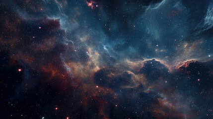 Gorgeous cosmic nebula with bright stars deep space background, for sci-fi design, astronomy poster, website wallpaper