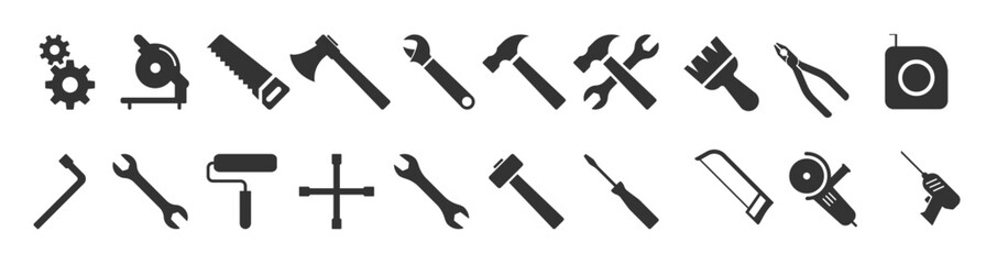 tool icon collection vector illustration instrument