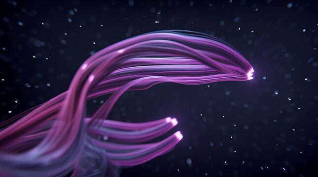 Samarium Cobalt Abstract Purple and Pink Cosmic Energy Waves Flowing and Swirling in a Futuristic Science Fiction Atmosphere