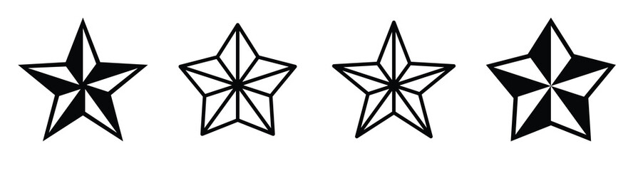 Star icon set of 4, design element suitable for websites, print design or app