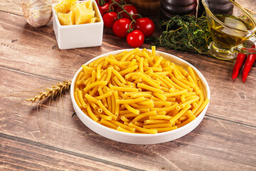 Italian pasta Maccherony for cooking