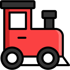 train icon illustration design with filled outline
