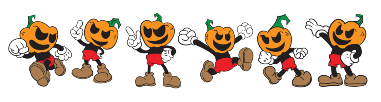 The jack o lantern classic cartoon style for halloween concept