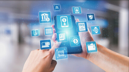 Online banking and digital banking innovation combining finance and technology, optimizing online banking systems, mobile banking services, and fintech for seamless experience. Spire