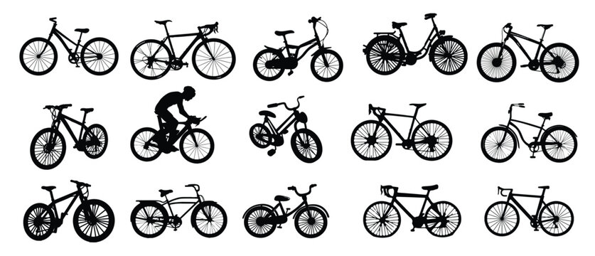  the set of bicycle silhouette collection