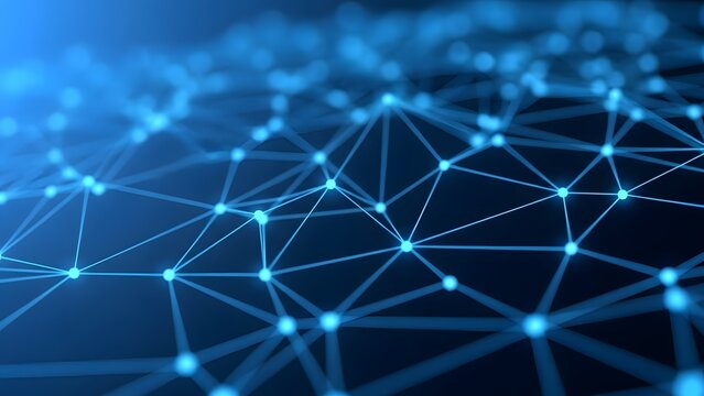 Abstract blue network connection data technology science and artificial intelligence - Powered by Adobe
