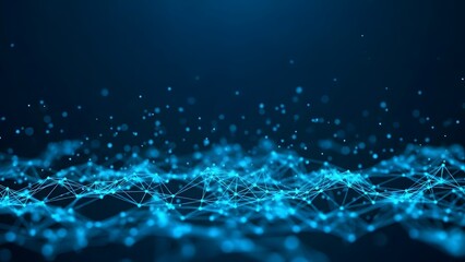 Abstract blue network plexus background with glowing points and lines