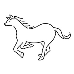 シンプルな走る馬のイラスト