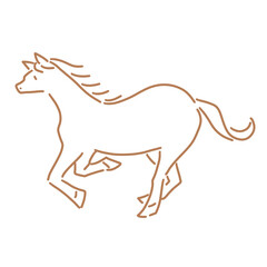 シンプルな走る馬のイラスト