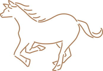 シンプルな走る馬のイラスト