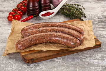 Raw beef and lamb sausages