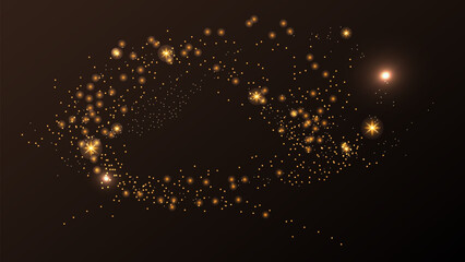 Gold Dust Magic Glitter Shine Flare Light. Perfect for advertising, web design, and marketing projects. Vector illustration.