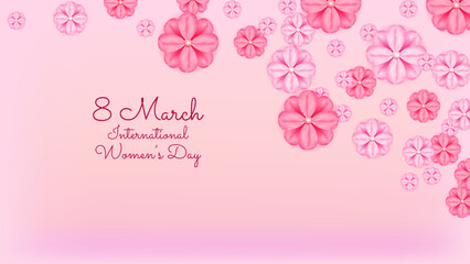 March 8 International Womens Day Celebrate holiday. Symbol of equality strength and femininity. For marketing banner social media and campaign. Vector illustration.