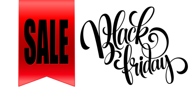 Bold red ribbon banner with the word sale in black text isolated on transparent background