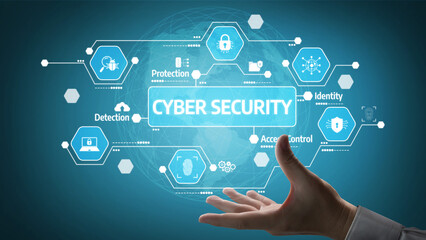 Vivid representation of cyber security themes, showcasing key concepts like protection, detection, and identity with engaging visual elements and technology icons. Tessel